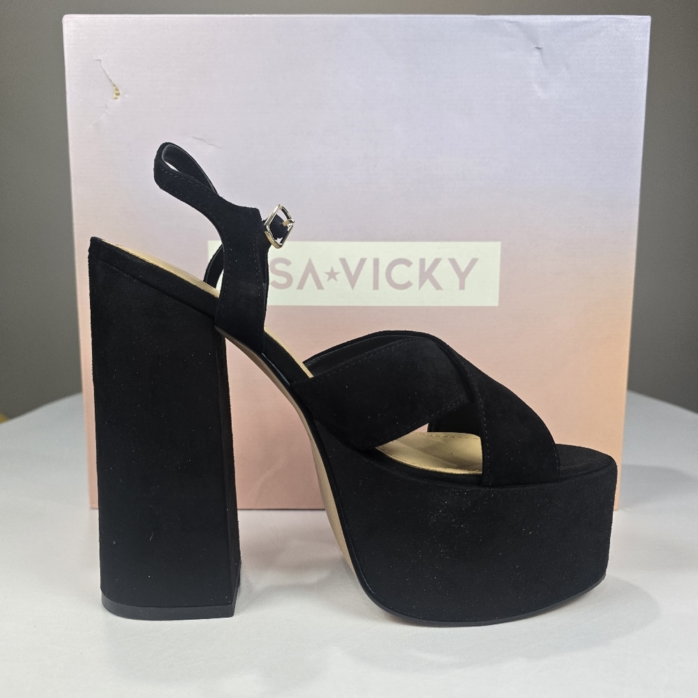 Lisa Vicky Jam Strappy Platform Sandal Block Heel Size 8‎ NEW - Picture 2 of 12
